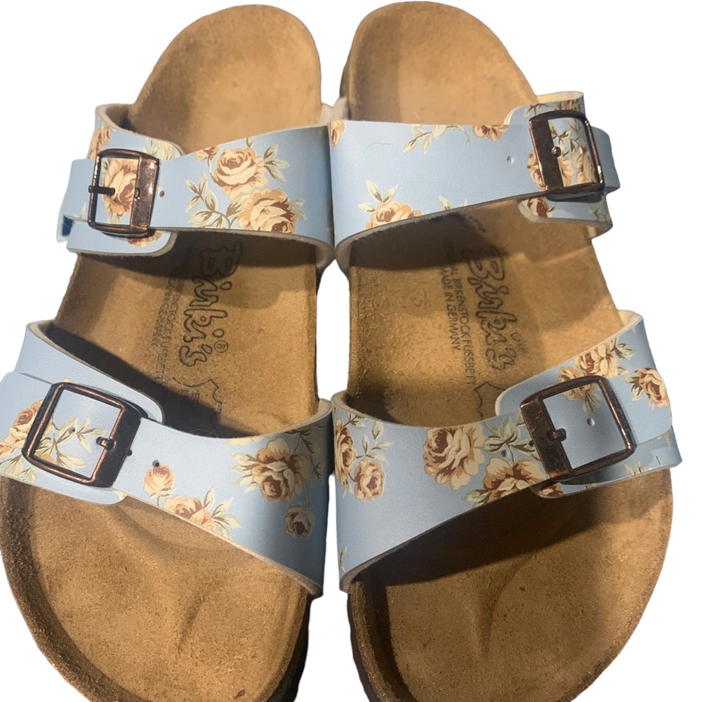 Birkenstock Birkis Double Strap Michelle Roses Floral Sandals size 39 new